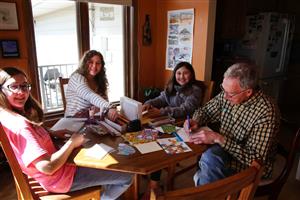 Cambria Schmidt and family make cards to spread kindness 